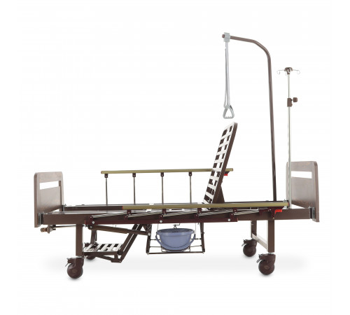 Кровать механическая YG-6 (ММ-2624Н-06/2124Н-04) ЛДСП с туалетным устройством и судном с крышкой, функцией «кардиокресло», в комплекте с матрасом