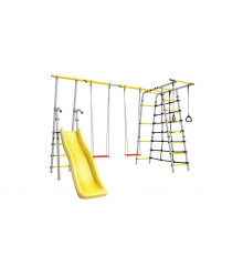 Детский спортивный комплекс для дачи ROMANA Богатырь Плюс - 2 (желтый/серый)