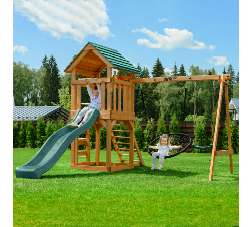 Детский игровой комплекс UNIX Kids (6 in 1) Dark Green