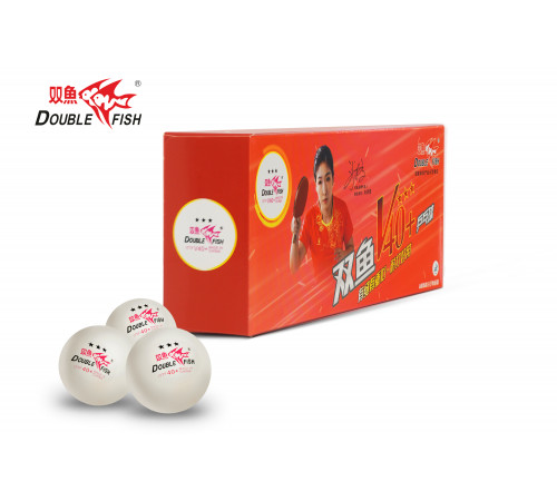 Мячи для н/т Double Fish 3* Volant (10 шт/упак.) р-р.40+